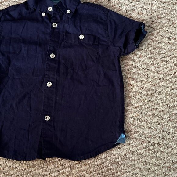 Stitch & Stone Size 4T navy blue button down boys shirt - Picture 3 of 5